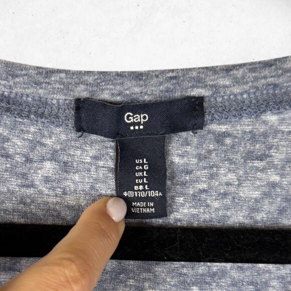 GAP Tee Shirt Dress Women's Large Blue Gray Short Sleeve Summer Beach - Picture 3 of 4